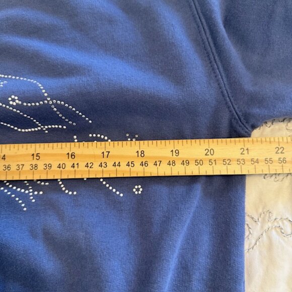 Vtg Womens Small Purple Tree Sweatshirt Bejeweled Grandma Holiday Christmas - Picture 7 of 11